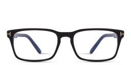 TOM FORD Logo Rectangle Eyeglasses in Shiny Black – Product Photo 1