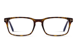 Logo Rectangle Eyeglasses من توم فورد بلون هافان داكن - صورة المنتج 1