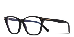 TOM FORD Logo Wide Cat-Eye Eyeglasses in Shiny Black – Product Photo 2