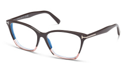 TOM FORD Logo Wide Cat-Eye Eyeglasses in Dark Brown – Product Photo 2