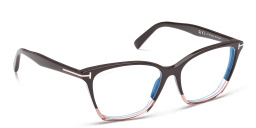 TOM FORD Logo Wide Cat-Eye Eyeglasses in Dark Brown – Product Photo 4