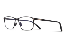 Shop TOM FORD Logo Rectangle Eyeglasses in Shiny Black online.