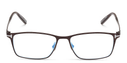 Shop TOM FORD Logo Rectangle Eyeglasses in Matte Gunmetal online.
