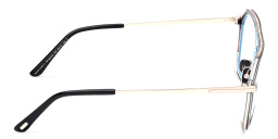 TOM FORD Logo Wide Pilot Eyeglasses in Black – Product Photo 3