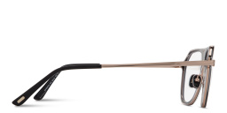 Shop TOM FORD Logo Wide Pilot Eyeglasses in Black online.