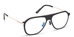 TOM FORD Logo Wide Pilot Eyeglasses in Black – Product Photo 4