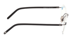 Shop TOM FORD Logo Rimless Rectangle Eyeglasses in Shiny Dark Ruthenium online.