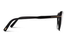 Shop TOM FORD Logo Wide Cat-Eye Eyeglasses in Shiny Black online.