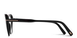 Shop TOM FORD Logo Wide Cat-Eye Eyeglasses in Shiny Black online.