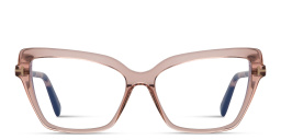 Shop TOM FORD Logo Wide Cat-Eye Eyeglasses in Shin Light Pink online.