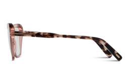 Shop TOM FORD Logo Wide Cat-Eye Eyeglasses in Shin Light Pink online.