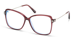 TOM FORD Logo Wide Butterfly Eyeglasses in Shiny Bordeaux – Product Photo 2