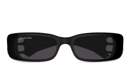 Shop BALENCIAGA Dynasty Rectangle Sunglasses in Black online.