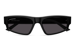 BALENCIAGA Everyday Unisex Rectangle Sunglasses in Black – Product Photo 1