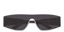 نظارات شمسية مونو مستطيلة واسعة بدون إطار للجنسين من بالينسياغا بلون رمادي - صورة المنتج 1