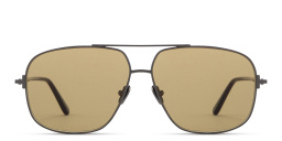 TOM FORD Tex Aviator Sunglasses in Shiny Gunmetal – Product Photo 1