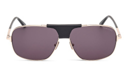 TOM FORD Tex Aviator Sunglasses in Shiny Rose Gold – Product Photo 1