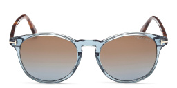 TOM FORD Lewis Round Sunglasses in Shiny Blue – Product Photo 1