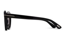 Shop TOM FORD Toni Oval Sunglasses in Shiny Black online.