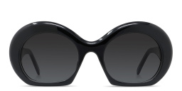 LOEWE Curvy Black Round Sunglasses in Black – Product Photo 1