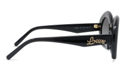 LOEWE Curvy Black Round Sunglasses in Black – Product Photo 3