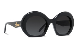 LOEWE Curvy Black Round Sunglasses in Black – Product Photo 4