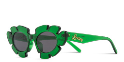 Shop LOEWE Paula's Ibiza Flower Unisex Cat-Eye Sunglasses in Transparent Green online.