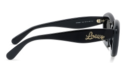 LOEWE Curvy Black Cat-Eye Sunglasses in Black – Product Photo 3