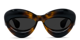 Shop LOEWE Signature Havana Cat-Eye Sunglasses in Dark Havana online.