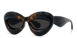 Shop LOEWE Signature Havana Cat-Eye Sunglasses in Dark Havana online.