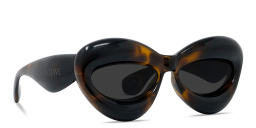 Shop LOEWE Signature Havana Cat-Eye Sunglasses in Dark Havana online.