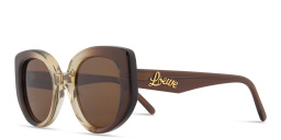 LOEWE Curvy Brown Butterfly Sunglasses in Transparent Gradient Brown – Product Photo 2