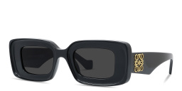 LOEWE Anagram Black Rectangular Sunglasses in Black – Product Photo 2