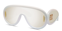 LOEWE Anagram White Mask Sunglasses in Holographic White – Product Photo 2