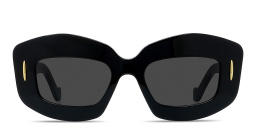 LOEWE Anagram Black Rectangular Sunglasses in Solid Black – Product Photo 1