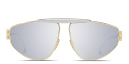 Shop LOEWE Anagram Yellow Pilot Sunglasses in Gold online.
