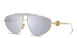 Shop LOEWE Anagram Yellow Pilot Sunglasses in Gold online.