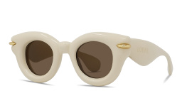 LOEWE Signature Brown Pantos Sunglasses in Solid Cream – Product Photo 2