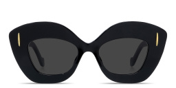 LOEWE Anagram Black Cat-Eye Sunglasses in Shiny Black – Product Photo 1