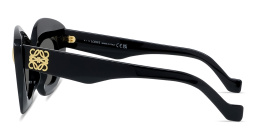 LOEWE Anagram Black Cat-Eye Sunglasses in Shiny Black – Product Photo 3