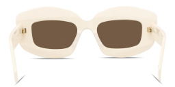Shop LOEWE Anagram White Rectangular Sunglasses in Solid ivory online.