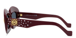 نظارات شمسية مستطيلة حمراء اللون بشعار أناغرام من لويفي بلون عنابي - صورة المنتج 3