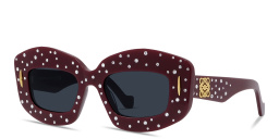LOEWE Anagram Red Rectangular Sunglasses in Solid bordeaux – Product Photo 2