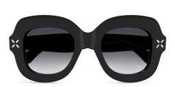 ALAIA Petal-Embellished Oversized Square Sunglasses in Black – Product Photo 1