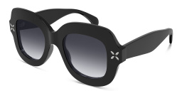 ALAIA Petal-Embellished Oversized Square Sunglasses in Black – Product Photo 2