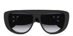 Shop ALAIA Petal Cut-Out Cat-Eye Sunglasses in Black online.