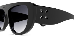 Shop ALAIA Petal Cut-Out Cat-Eye Sunglasses in Black online.