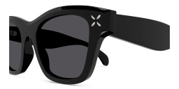 Shop ALAIA Petal-Embellished Square Sunglasses in Black online.