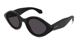 Shop ALAIA Logo Round Sunglasses in Black online.