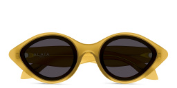 ALAIA Logo Round Sunglasses in Yellow – Product Photo 1